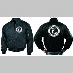 Bike Punx - Good Night White Pride čierna zimná letecká bunda BOMBER Winter Jacket s límcom, typ CWU z pevného materiálu s masívnym zipsom na zapínanie 100%nylón, čiastočne vodeodolná